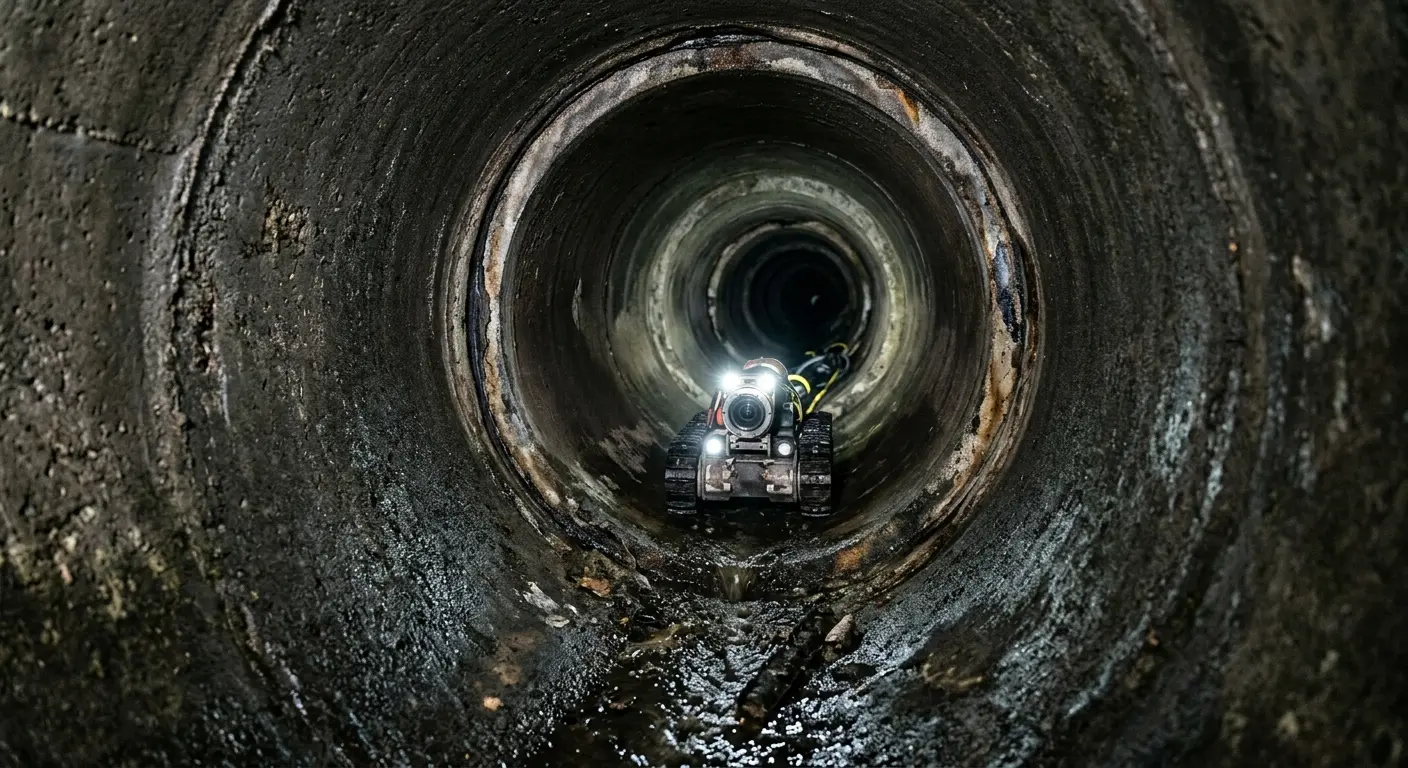 Robotic sewer camera inspecting pipe interior for Sewer Line Cleaning in Kahaluu-Keauhou